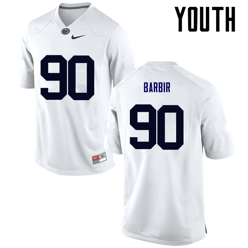NCAA Nike Youth Penn State Nittany Lions Alex Barbir #90 College Football Authentic White Stitched Jersey SXY8698TS